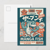 Manga-Fisch Postkarte (Vorne/Hinten)