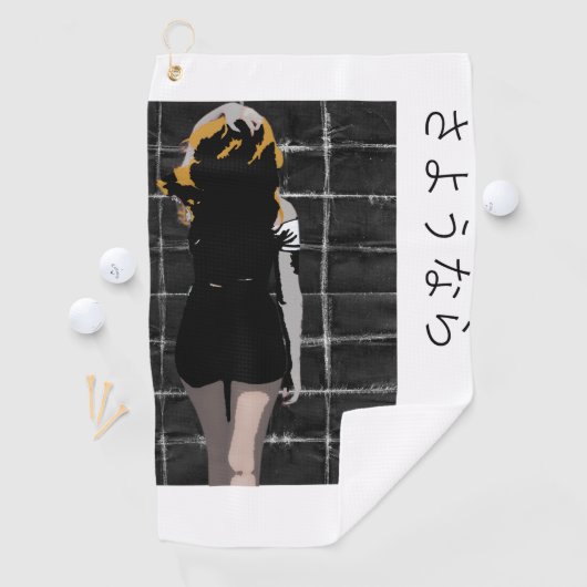 Manga-förmiges Design mit Abschied auf Japanisch Golfhandtuch (Insitu)