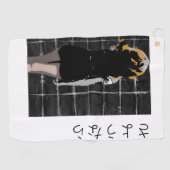 Manga-förmiges Design mit Abschied auf Japanisch Golfhandtuch (Horizontal)