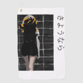 Manga-förmiges Design mit Abschied auf Japanisch Golfhandtuch (Vorderseite)