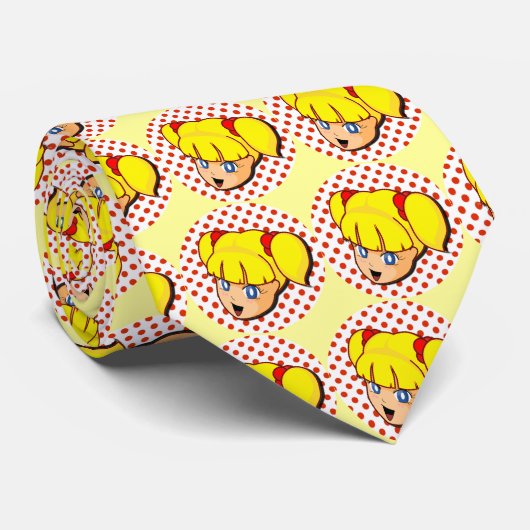 Manga gelbes Mädchen Krawatte (Gerollt)