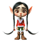 Manga Girl Christmas Elf Wrapping Paper Geschenkpapier