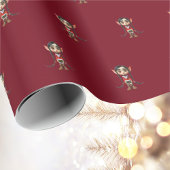 Manga Girl Christmas Elf Wrapping Paper Geschenkpapier