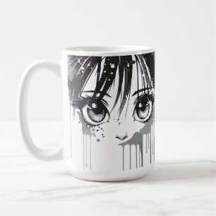 Manga Girl mit farbenprächtigem Blick Kaffeetasse