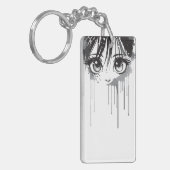 Manga Girl mit farbenprächtigem Blick Schlüsselanhänger (Vorderseite links)