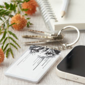 Manga Girl mit farbenprächtigem Blick Schlüsselanhänger (Vorderseite rechts)