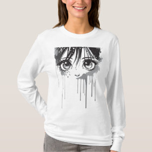 Manga Girl mit farbenprächtigem Blick T-Shirt