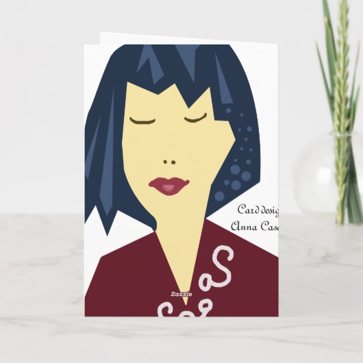 Manga Haar Geburtstagsmädchen Karte (Rückseite)