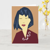 Manga Haar Geburtstagsmädchen Karte (Gelbe Blume)