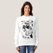 manga kawaii black and white sweatshirt (Vorne ganz)