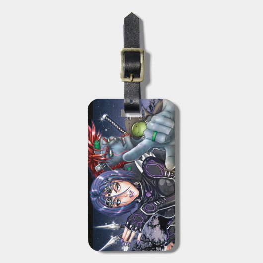 Manga Krieger Gepäckanhänger (Vorderseite vertikal)