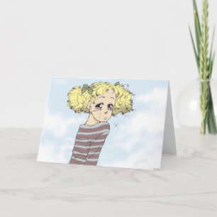 Manga Mädchen Gruß-Karte Karte