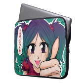 Manga Meisje dat aanmoedigd - Laptop Sleeve (Vorderseite Links)