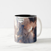 Manga-Mini-Streifen Zweifarbige Tasse (VorderseiteRechts)