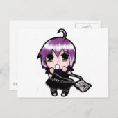 Manga Mizuki Pink Postkarte (Vorne/Hinten)