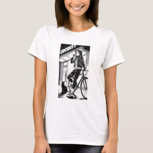 Manga-Monochrom-Illustration - Cyberpunk-Mädchen T-Shirt