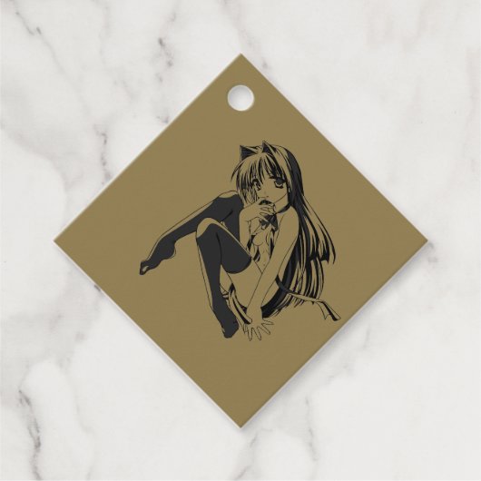 Manga, Neko Catgirl Furry Kawaii Loli Geschenkanhänger (Vorderseite)