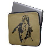 Manga, Neko Catgirl Furry Kawaii Loli Laptopschutzhülle (Vorderseite Links)