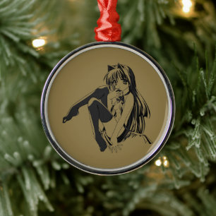 Manga, Neko Catgirl Furry Kawaii Loli Ornament Aus Metall