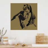 Manga, Neko Catgirl Furry Kawaii Loli Poster (Küche)