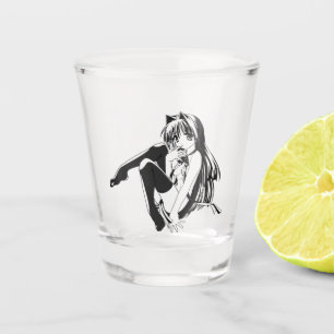 Manga, Neko Katzenmädchen Furry Kawaii Loli Schnapsglas