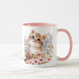 Manga Niedlich Kitten & Sakura Blume Katze Mama Ge Tasse