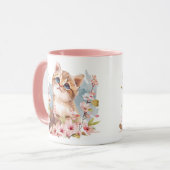 Manga Niedlich Kitten & Sakura Blume Katze Mama Ge Tasse (Vorderseite Links)