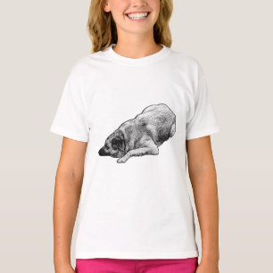 Manga-Punkt-Flachhund bringt friedliche Feiertagsa T-Shirt