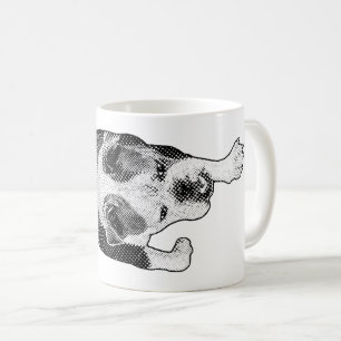 Manga-Punkt-Hund tritt in kühne Morgenmomente ein Kaffeetasse