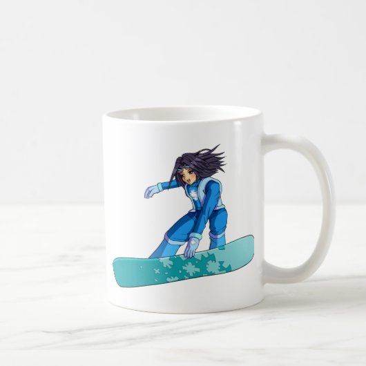 Manga Snowboarder Girl Kaffeetasse (Rechts)