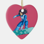 Manga Snowboarder-Mädchen Keramikornament (Rechts)