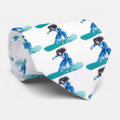 Manga Snowboarder-Mädchen Krawatte (Gerollt)