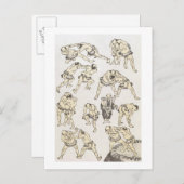 Manga: Studien über Gesten und Haltungen von Kämpf Postkarte (Vorne/Hinten)