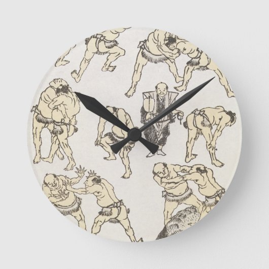 Manga: studies of gestures and postures of wrestle runde wanduhr (Vorderseite)