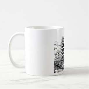 Manga-Style-Gebäude Japanische Architektur Kaffeetasse
