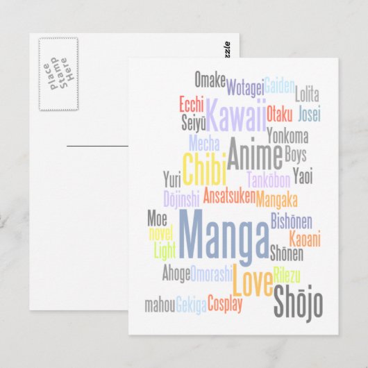 Manga Tag Postkarte (Vorne/Hinten)
