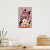 Manga Vampire Girl Poster (Küche)
