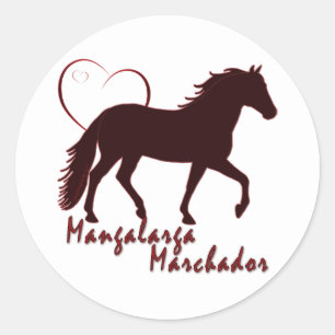 Mangalarga Marchador Hearts Runder Aufkleber