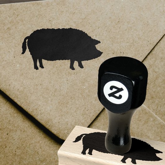 Mangalitsa Pig Silhouette Gummistempel