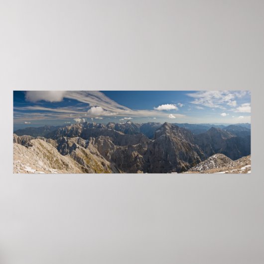 Mangart - Triglav Nationalpark Slowenien Panorama Poster (Vorne)