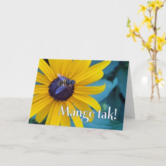 Mange Tak danke Ihnen sehr viel auf Dänisch mit Bi Karte (Gelbe Blume)