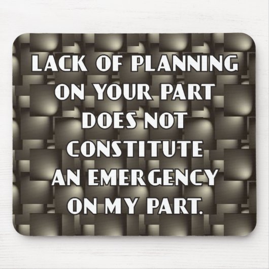 Mangel an Planung von Mousepad (Vorne)