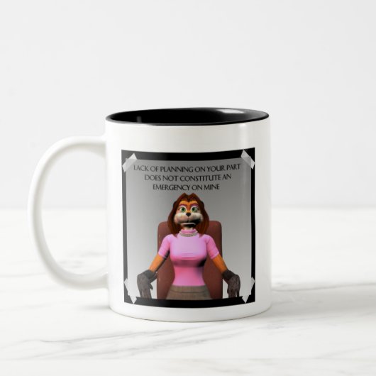 Mangel an Planungs-Tasse Zweifarbige Tasse (Links)