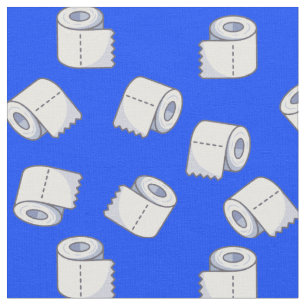 Mangel an Toilettenpapier. Joke. Toiletten.Blau Stoff