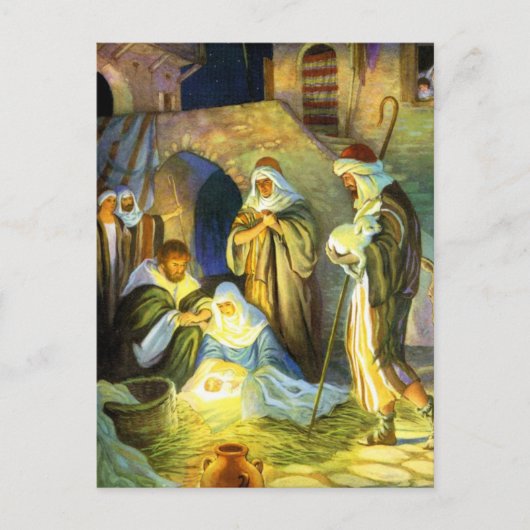 Manger Jesus Postcard Weihnachten (Vorderseite)