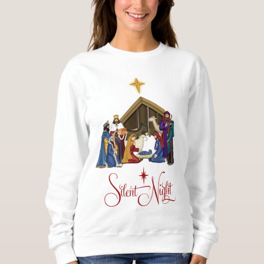 Manger Scene Christmas Sweatshirt oder T - Shirt (Vorderseite)