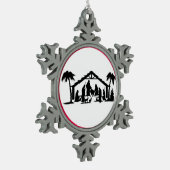 MANGER SCENE SCHNEEFLOCKEN Zinn-Ornament (Links)