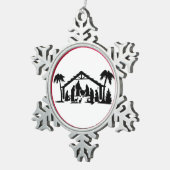 MANGER SCENE SCHNEEFLOCKEN Zinn-Ornament (Rechts)