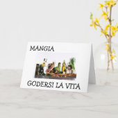 "MANGIA - ESSEN UND GENIESSEN SIE DAS LEBEN" GEBUR KARTE (Gelbe Blume)