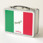 Mangia Italian Flag Red White and Green Metall Brotdose (Rückseite)